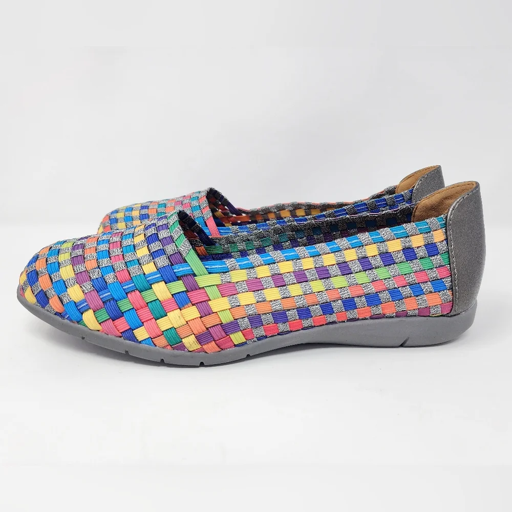 comfortview Multicolor Woven Slip-On Flats